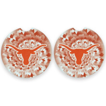 University of Texas Set of 2 Car Coasters by Magnolia Lane- Removable Absorbent Ceramic Stone Coasters - Ideal Gift for Students Alumni and Everyday