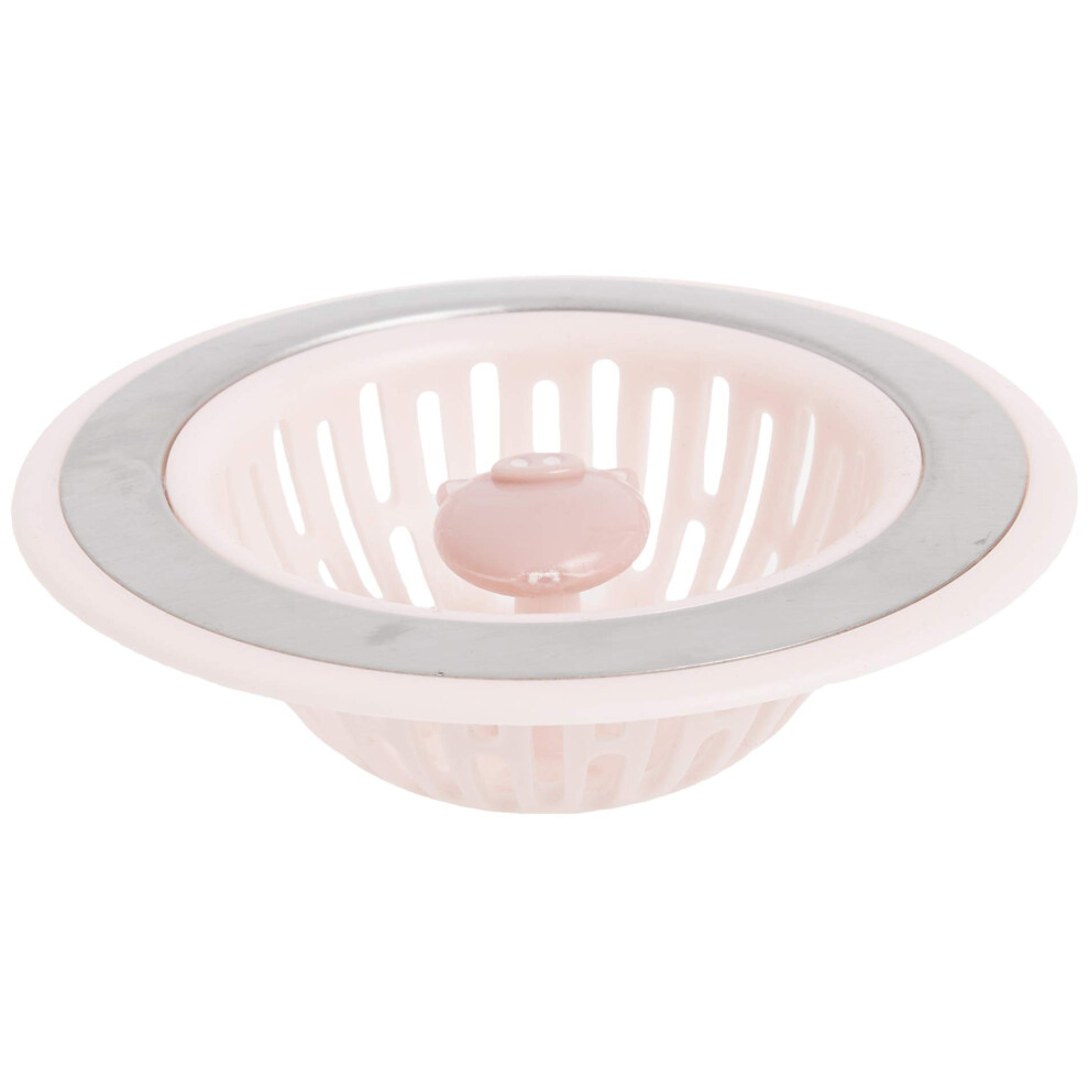 Joie Piggy Kitchen Sink Strainer Basket  Fits All Standard Sinks  Stainless Steel  Cute Garbage Disposal Drain Cover  4.5-Inch  Pink Pig