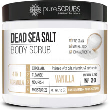 pureSCRUBS Premium organische bodyscrubset - grote 16oz VANILLA BODY SCRUB - met dode zeezout doordrenkte organische essenti?e oli? en voedingsstoffe