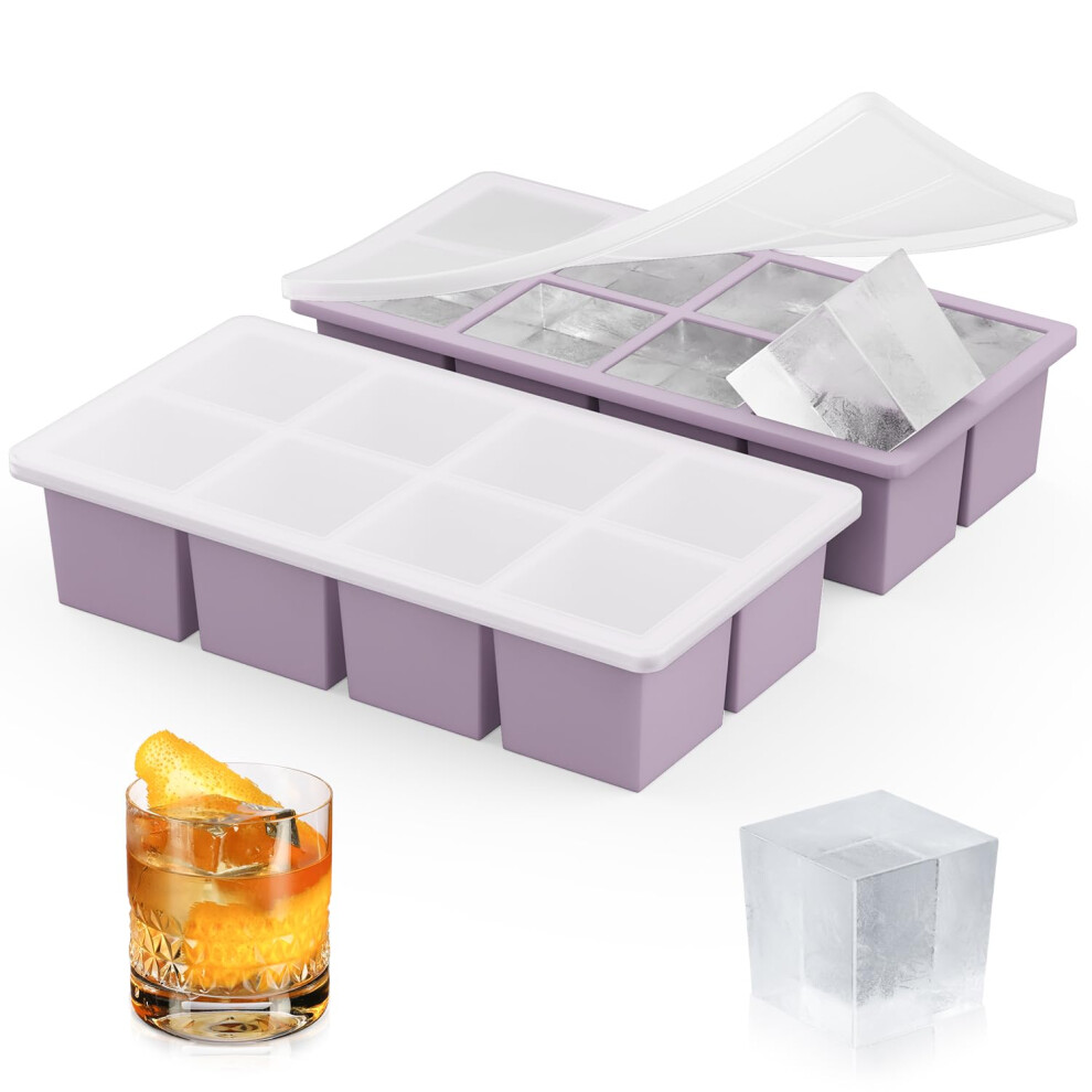 Grosse Eiswurfelschalen Fur Whisky: Fddai Grosse Silikon-Eiswurfelschalen 2 Zoll Grosse Quadratische Eiswurfelschale Fur Bourbon-Whisky Und Cockta-image