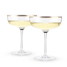Narulla varustetut kuparireunaiset kristalliset Coupe-cocktaillasit, t  ydelliset Martinille, samppanjalle, Cosmopolitan Manhattan Home Bar Access