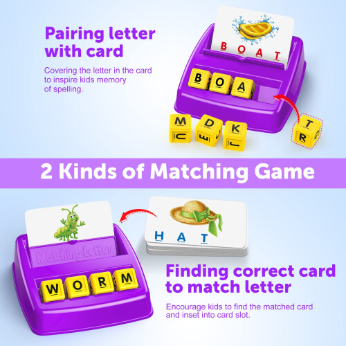 Pedagogiska spel för barn 3-8 år, matcha bokstäver spel för leksaker 1