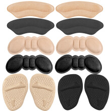6 paar hielgrepen voor damesschoenen Hielkussentjes voor schoenen Schoenkussens voor dames Comfortpads voor hoge hak - Middenvoetkussentjes Inzetstuk