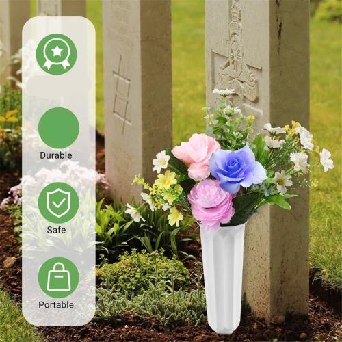 Pacote com 20 vasos de cemitério com pontas, vasos de plástico para flores 2