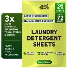 Zero Trace All Natural Mosszeres lapok Krnyezetbart - Mosodai szappanlapok - Friss illat utazsi mosszer (72 tltet 36 lap)