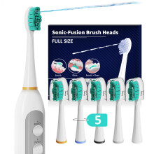 Ersatzköpfe für Waterpik Sonic Fusion 2.0, extragroßer Zahnseide-Zahnbürstenkopf, passend für Waterpik SF-01 SF-02 SF-03 SF-04 (weiß, 5 Stück)