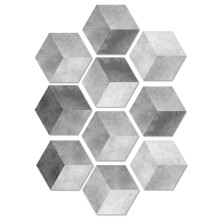 10 Pcs Hexagon Non-Slip Vinyl Floor Sticker for Home Decor Peel and Stick Self-Adhesive Wallpaper Sticker for Living Room Kitchen Bathroom 7.9x9.1i