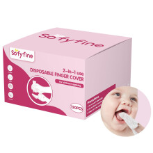 SOFYFINE 60 Counts Baby Tongue Cleaner and Oral Teeth Finger Toothbrush  Mouth and Gum Dry Wipes for Newborn 0-24 Months Infants Toddlers