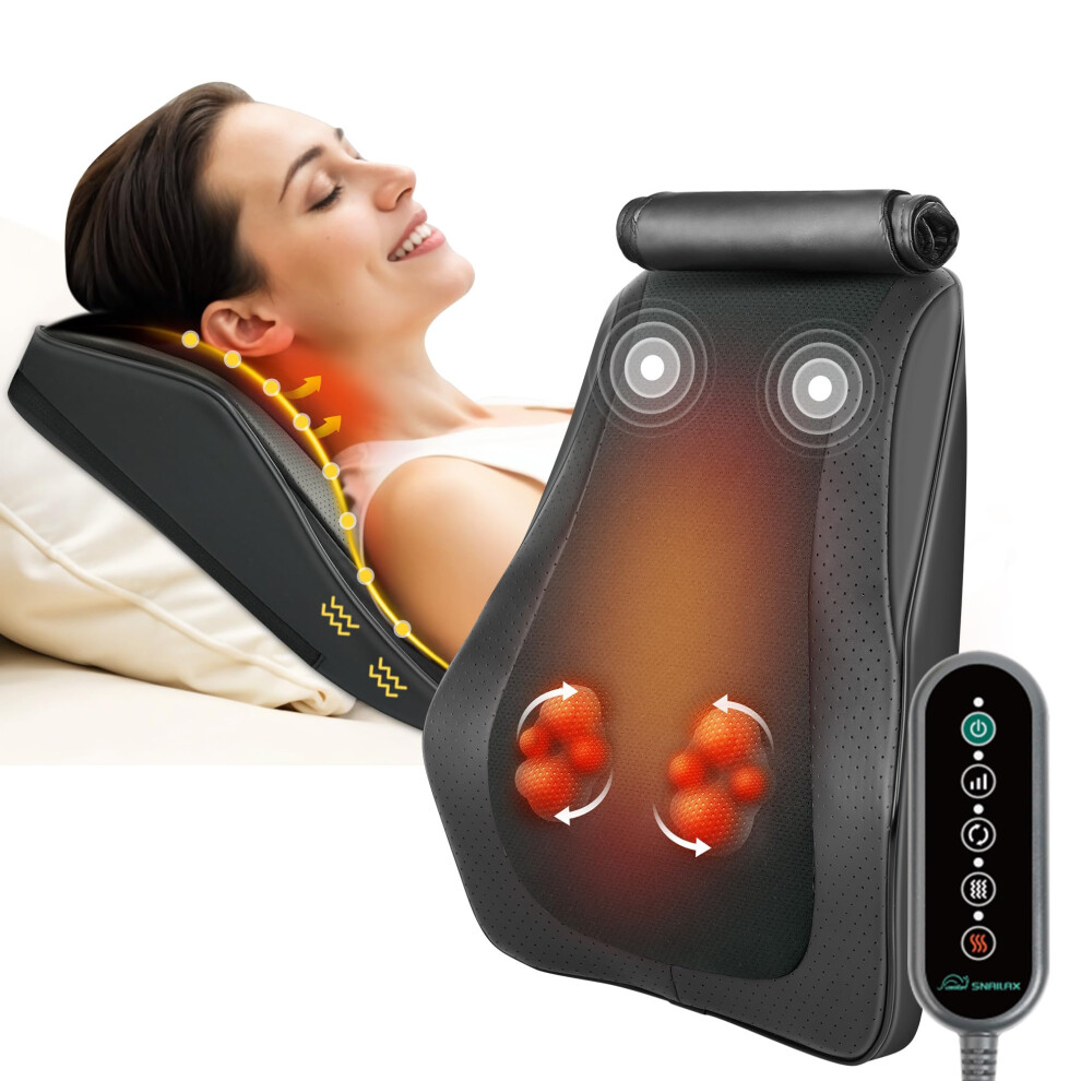 Snailax Back Massager For Back Pain Deep Tissue Shiatsu Lower Back Neck Massager With Heat Kneading Massage Pillow For Back Neck Shoulder Valentine
