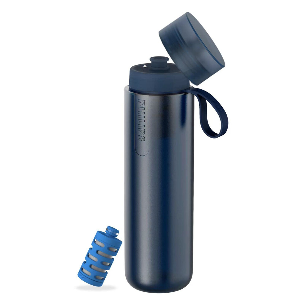 PHILIPS Water GoZero Active BPA-Free Water Bottle with Fitness Tap Water Filter  Sport Squeeze Water Bottle  Lightweight  32 oz with Fitness Filter  B