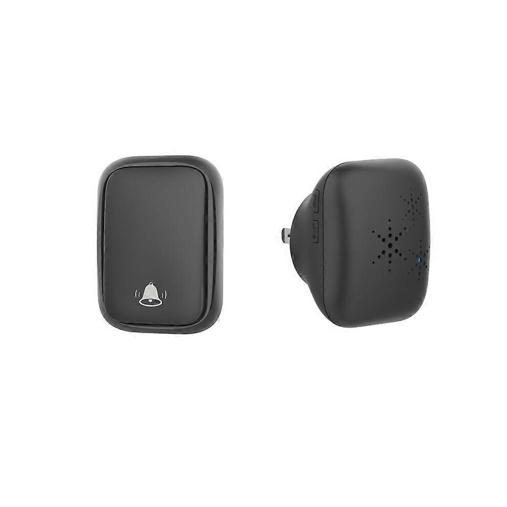 Wireless Self-Powered Doorbell No Battery Required, Range up to 200m, 38 Ringtones, 3 Volume Levels, Easy to Install (Black)