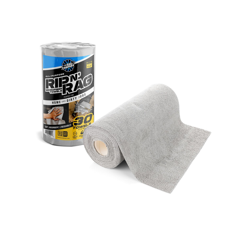 The Rag Company - Serviettes en microfibre r   utilisables multi-usages Rip N' Rag pour la maison, le bureau, le garage, le camping-car et plus enc