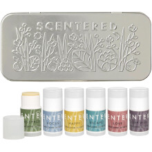Scentered Aromatherapy Gift Set Discovery Tin - 6X Mini Balms: Sleep Well De-Stress Focus Escape Happy Love - Lavender Rosemary Ylang Ylang Ess