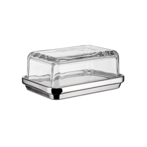 Alessi Alessi ES03-Design Botervloot met Deksel Glas, Spiegellak, Staal 1