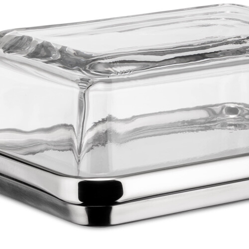 Alessi Alessi ES03-Design Botervloot met Deksel Glas, Spiegellak, Staal 2