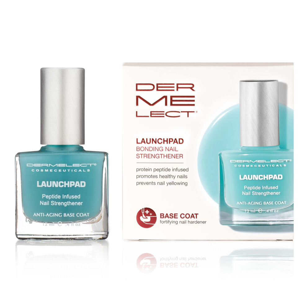 Dermelect Launchpad Nail Strengthener - Base de soin pour les ongles avec peptides de prot   ines de k   ratine, traitement protecteur fortifiant et