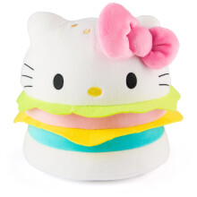 Peluche officielle Hello Kitty Hamburger de Gund Sanrio, jouet en peluche collectionner, animal en peluche pour les 1 an et plus, rose/blanc,