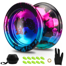 FETESNICE Aluminium-Jojo f   r Kinder und fortgeschrittene Spieler, roter und blauer, nicht reagierender Profi-Ball mit U-Typ-KK-Lager