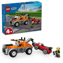 LEGO City Bouwset voor sleepwagen en reparatie van sportwagens Cadeau-idee voor kinderen met 2 minifiguren en accessoires, waaronder een cochleair im