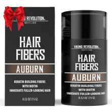 Viking Revolution Auburn Haarfasern fr dnner werdendes Haar bei Mnnern  Dicke Fasern zur Abdeckung von kahlen Stellen  Haaraufbaufasern mit Kera