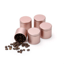 Tianhui Small Tin Can Box avec couvercles tanches l'air pour caf COFEAT Candy Storage Loose Leaf TEA CONTENSEURS CONTENSEURS 5 PCS (GOLD S)