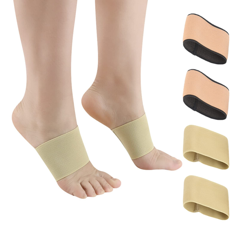 Anhogeu Copper Arch Support Sleeves (4Pcs) Plantar Fasciitis Braces For Foot Care Foot Compression Sleeve For Heel Spurs Flat & Fallen Arches And High Arch