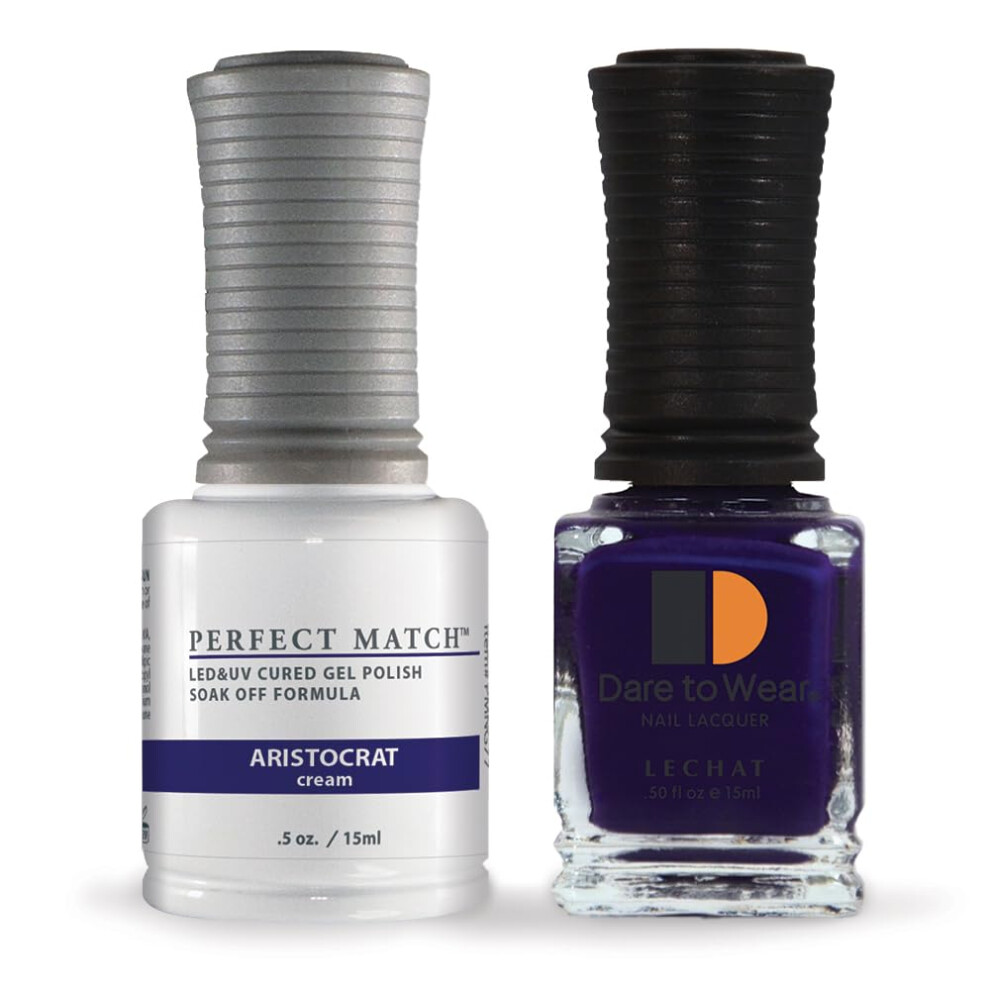 LeChat - Perfect Match Gel Polish - Aristocrat - Royal Purple with Cream Finish - (0.5 Ounce) - Easy Application - Soak Off Formula-image-OPC-PH55NXR-NEW