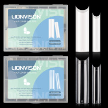 480PCS Extra lang NO C Curve nageltips XL 2 verpakkingen Natuurlijke en heldere nageltips voor acrylnagels Professionele set 12 maten Recht taps toel