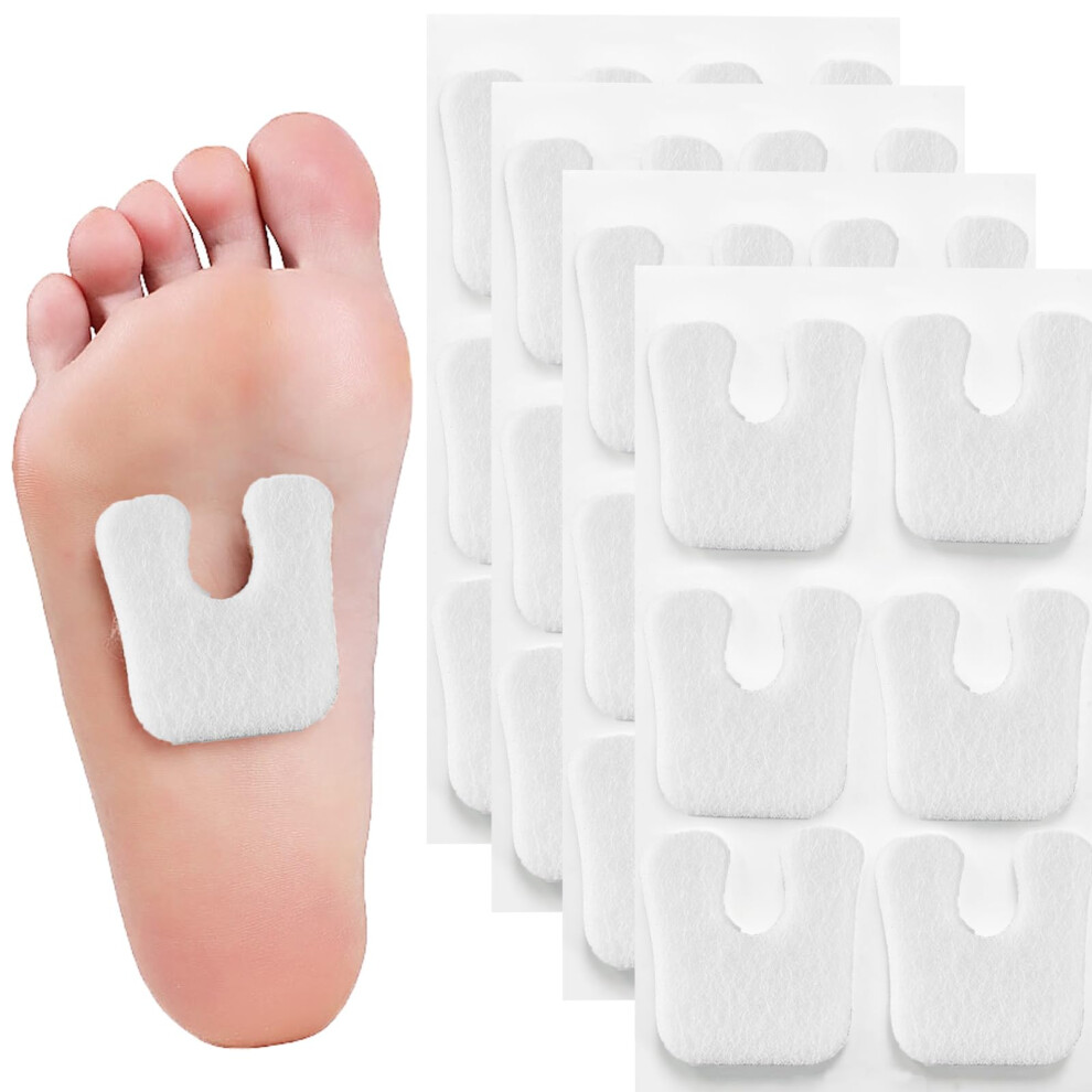Misorita U Shape 24 Pcs Horseshoe Pads For Feet Callus Cushions Moleskin For Feet Metatarsal Pads 3 In 1 Felt Foot Pads Callus Pads For Feet Bottom Side Of F