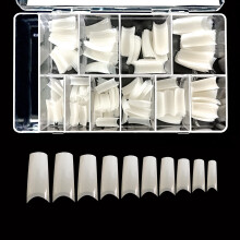 VIVACE Natuurlijke Royal Salon 500 Kunstmatige Fake Valse Gel Nageltips 10 Maten Met Doorzichtige Plastic Case voor Nagelsalon Nagelwinkel