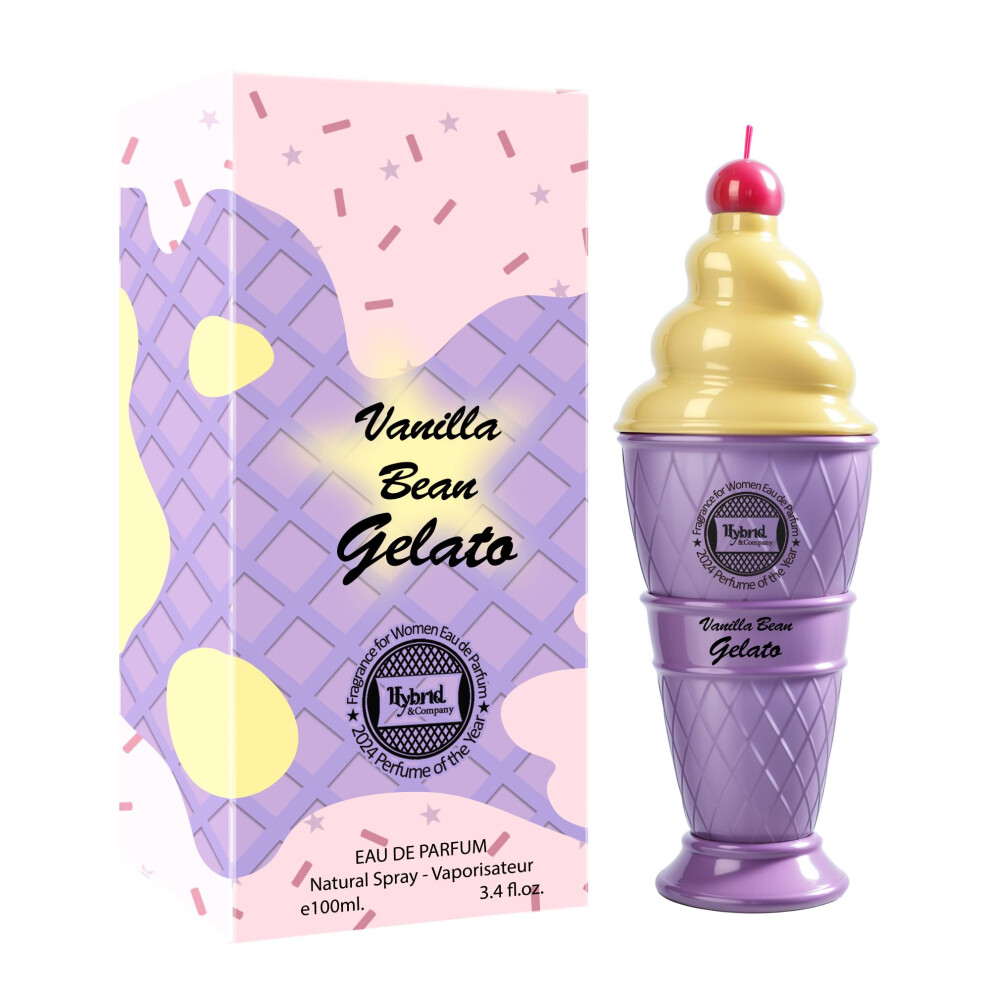 Hybrid & Company Women Vanilla Bean Gelato Eau De Parfum Natural Spray Vaporisateur 3.4 Fl Oz