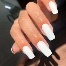 Matwitte pers op nagels Medium lang vierkant Xcreando Medium doodskistnagels Acrylnagels Press ons Lijm op nagels Middellange effen kleur nepnagels v