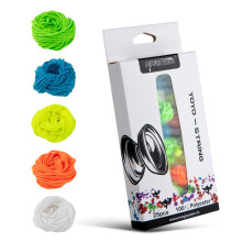 MAGICYOYO 100% Polyester Professional Yoyo Strings for Responsive and Non Responsive Yoyos - Pack of 25 Blue Green White Yellow Orange
