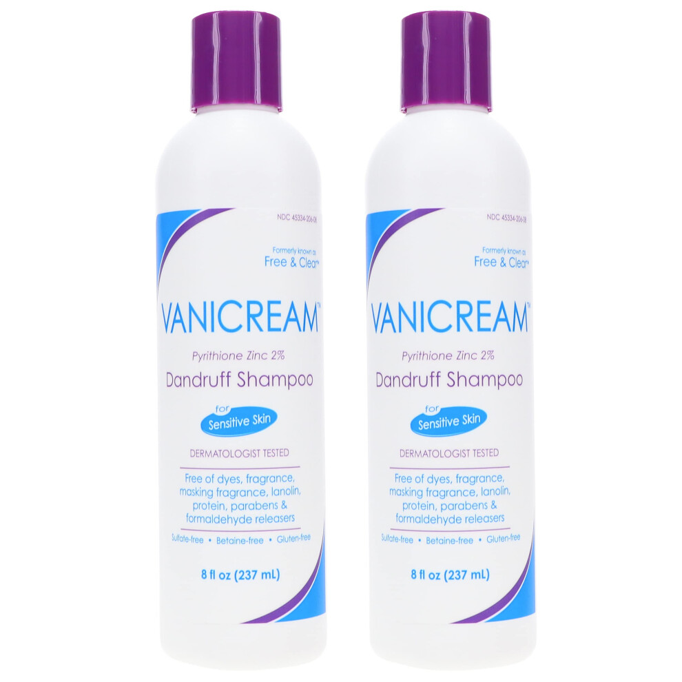 Vanicream Medicated Anti-Dandruff Shampoo  8 fl oz Each (Pack of 2)