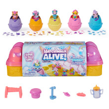 Hatchimals vivos rosa e amarelo ovo de brinquedo com 6 mini figuras em ovos auto-contratos 11 acess   rios Kids Toys para meninas e meninos de 3 an