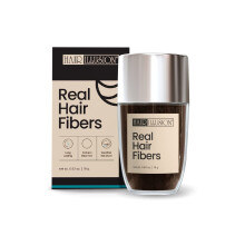 Hair Illusion Dunkelbraune Echthaarfasern fr dnner werdendes Haar 100 % natrliche Textur, nicht synthetische Haarfasern Abdeckung kahler Stell