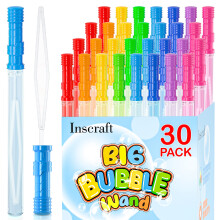 Inscraft 30 Pack 14 Big Bubble Wands 8 Kleuren 1 gat wands x30 voor Zomerspeelgoed Outdoor/Indoor Activiteit Pasen Verjaardag Afstuderen Bubbels Fees