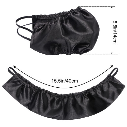 MIKIMIQI Bart Bandana, 3er Set Bart Lätzchen Schwarze Bartabdeckungen Weich und Seidig 1