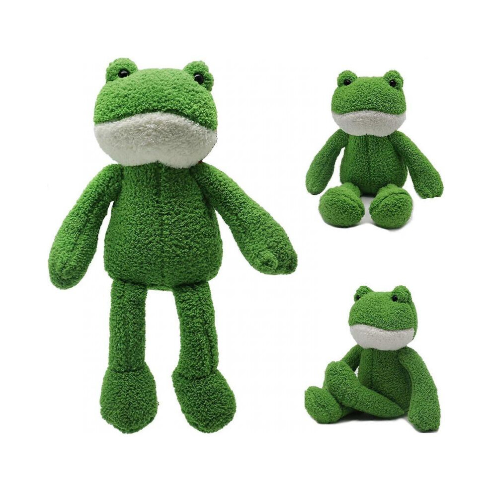 40cm Frog Plush Toy Cute Frog Stuffed Plushie Cuddly Toys Soft Long-Legged Frog Animal Plush Dolls Decoration Gift for Girls Kids (Green 40 cm)