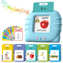 Bilingual Spanish and English Talking Flash Cards for 1-3  Pocket Speech Therapy Toys with 512 Words  Montessori Language Learning Toys  Autism Toys