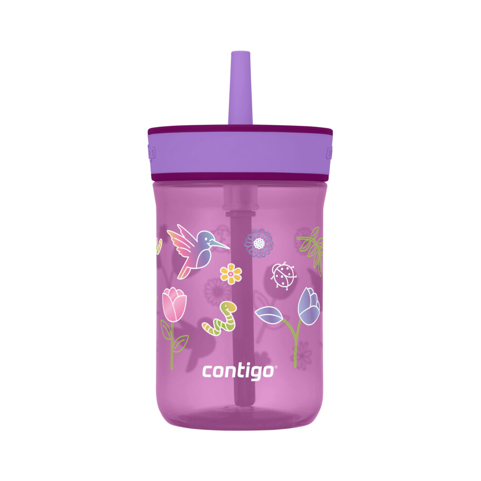 Contigo Leighton Straw Tumbler  14 oz  Grape (Tulips)