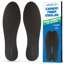 Vivesole Carbon Fiber Insoles for Men & Women (1 par) - Styv skoinsats fr Hallux Rigidus Relief Foot Fracture Arthrite - Turftplatta - Fr spor
