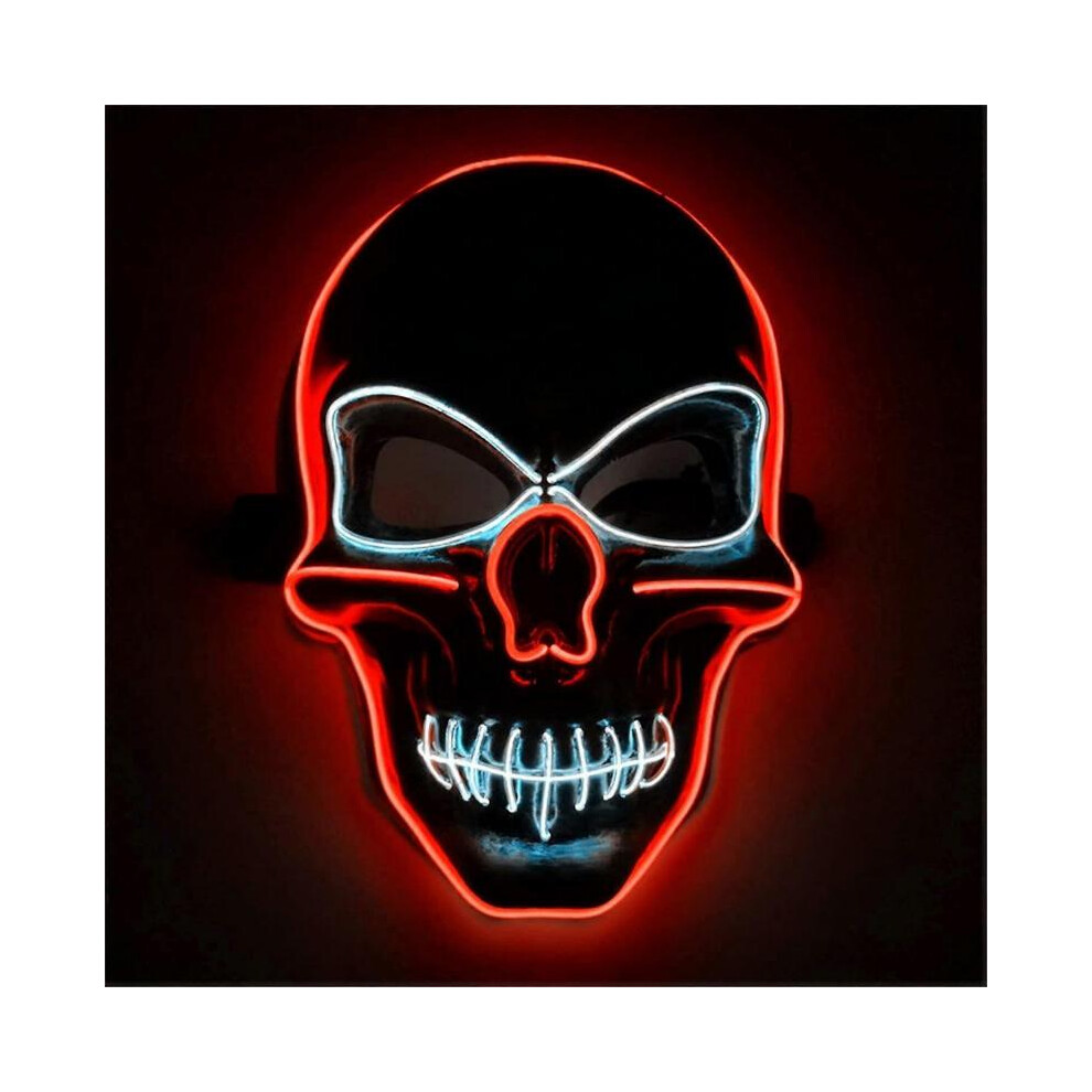 Skull Mask, Glowing Death Mask Plastic Led Glow, Halloween Costume, Scary Skull Cosplay Dress Up Not,Specified