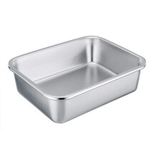 TeamFar Rechthoekige Cakevorm Browniepan RVS Lasagne Braadpan Bakvorm 8x10x3 Roestvrij en niet giftig Gemakkelijk schoon te maken en vaatwasmachinebe