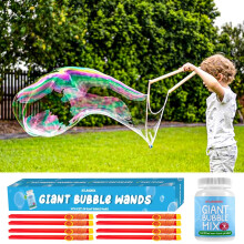 8 Pack Giant Bubble Wands Bulk Enorme Grote Grote Zeepbel Maker Set met 2 Gallon Navulling Mix Oplossing Zomer Outdoor Montessori Leuk Spel voor Kind