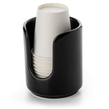 Viosuniu 3 oz originele keramische badkamerbekerdispenser met 5 PLA-papieren bekers Badkamer essenti?e accessoires voor mondwater bekerhouder op badk
