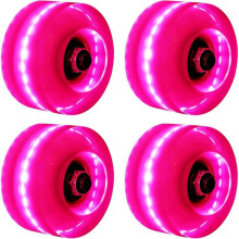 4pcs/set Roller Skate Wheels Luminous,LED Light Up Skate Wheels with Skate Roller Bearings