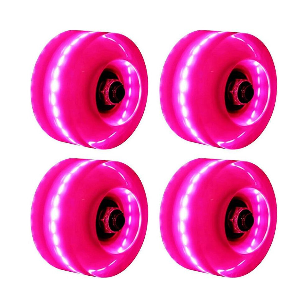 4pcs/set Roller Skate Wheels Luminous,LED Light Up Skate Wheels with Skate Roller Bearings