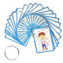SANTSUN St med kropsdele Kids Flashcards - Pdagogisk lring Billed- og ordkort Flashcards Kropsdele - Flash-hullet udstanset, s du nemt kan so
