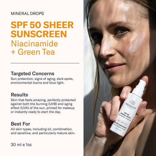 Odacite SPF 50 Mineral Drops Sheer Sunscreen  30ml 1